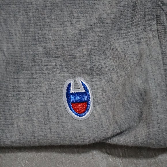 Champion Men's Fleece PowerBlend Logo Pullover Hoodie Grey Medium - Picture 4 of 6